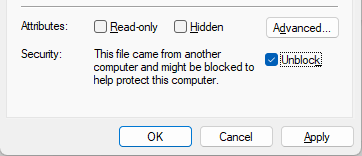 Microsoft Windows File Unblock